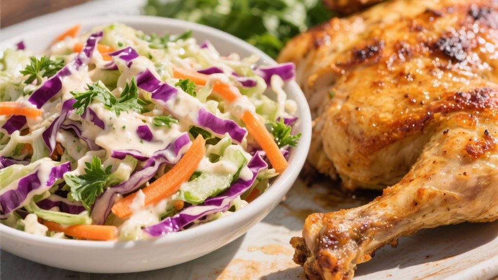 crisp coleslaw with tangy dressing