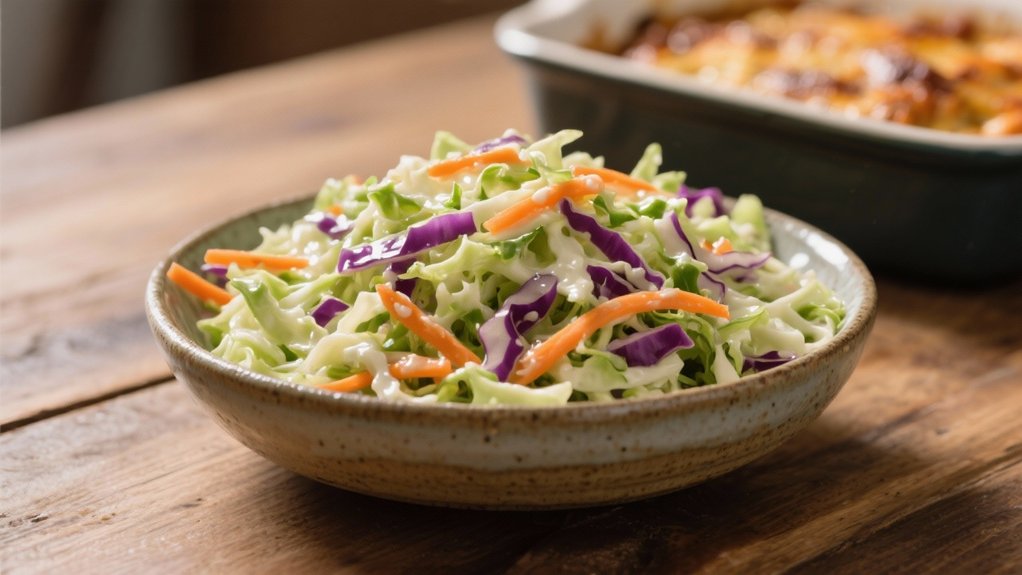 crisp coleslaw with tangy dressing