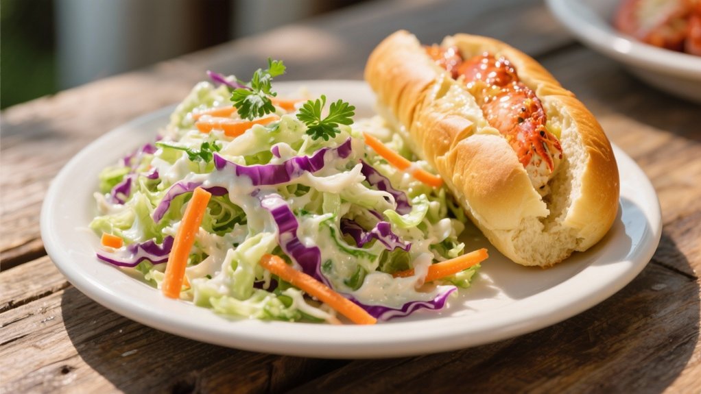 crisp coleslaw with tangy dressing
