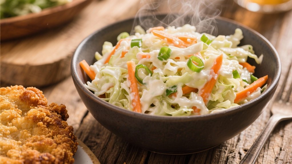 crisp coleslaw with tangy dressing
