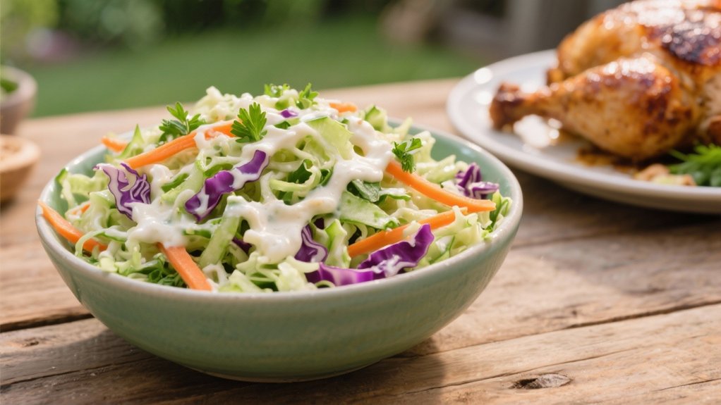 crisp coleslaw with tangy dressing