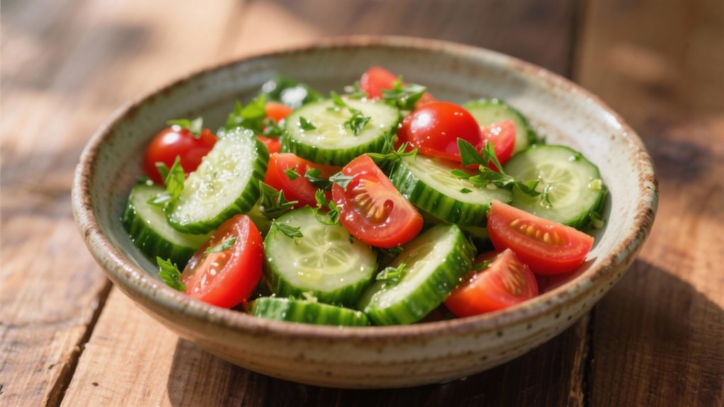crisp colorful salad contrast