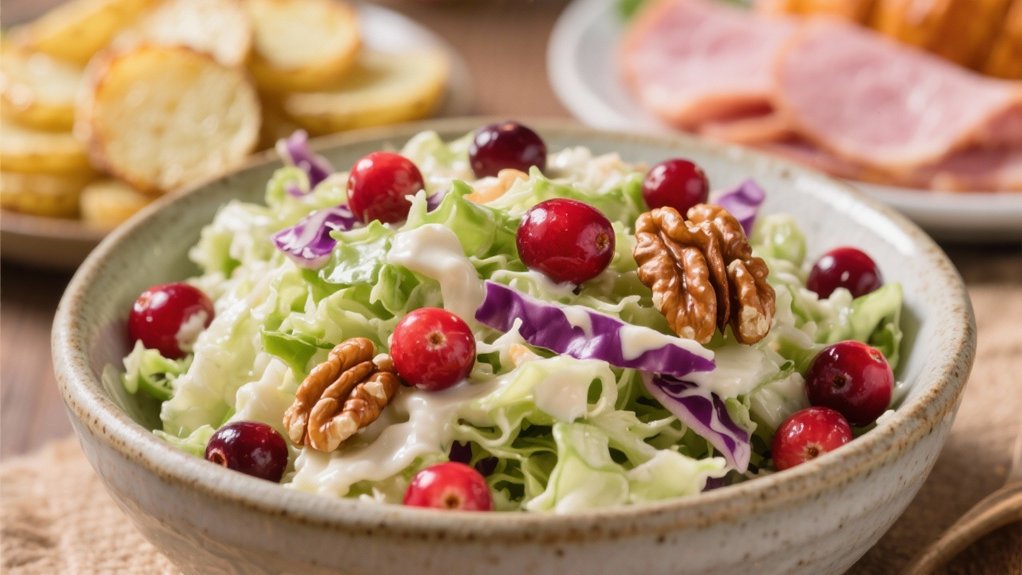 crisp cranberry walnut coleslaw
