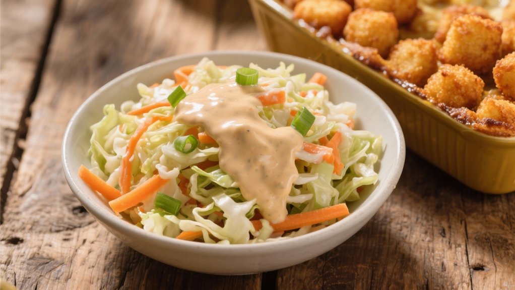 crisp creamy coleslaw contrast