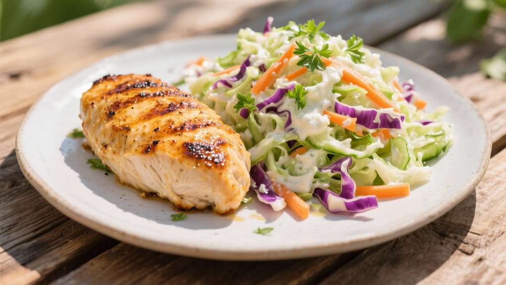 crisp creamy coleslaw contrast