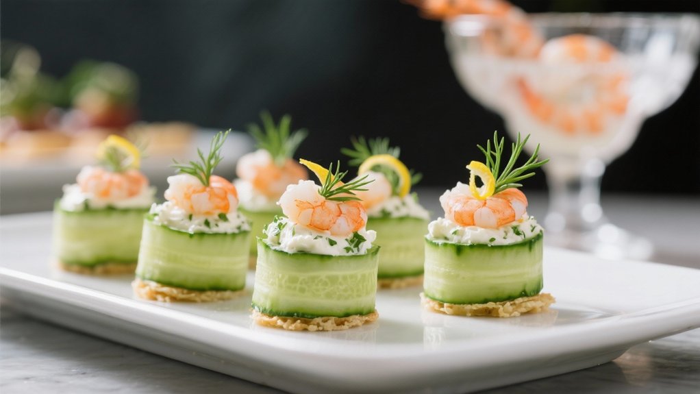 crisp cucumber canap variations