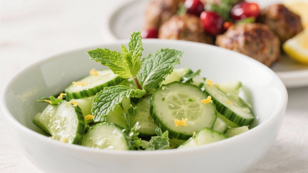 crisp cucumber mint salad