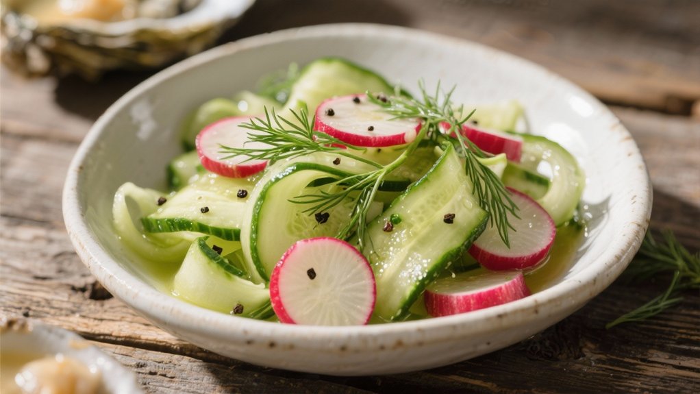 crisp cucumber radish salad