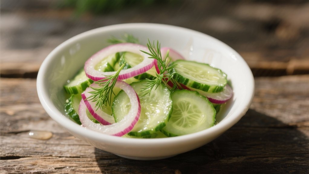 crisp cucumber salad marinated