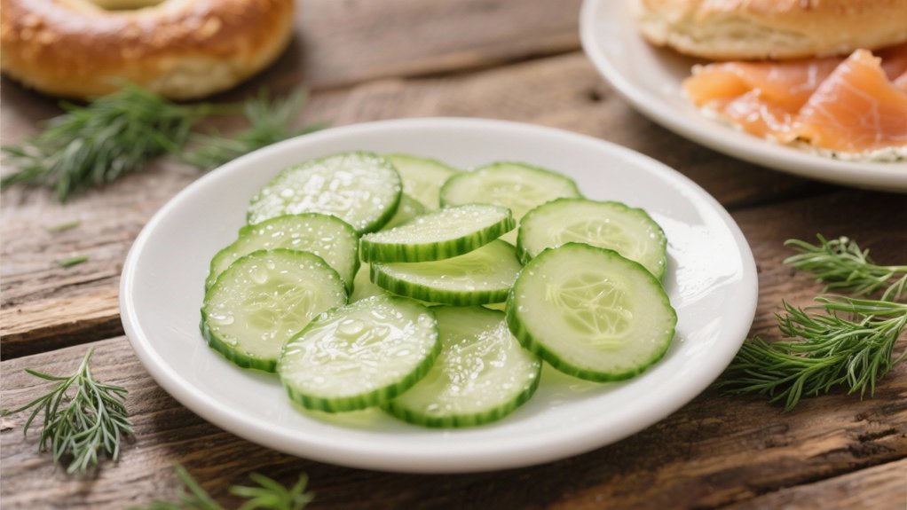 crisp cucumber slices enhance
