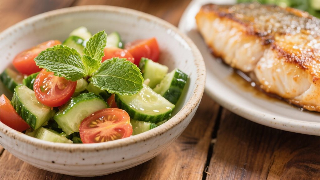crisp cucumber tomato salad