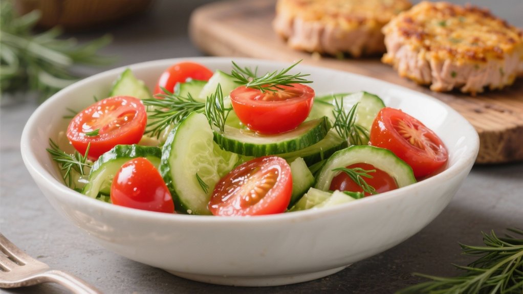 crisp cucumber tomato salad