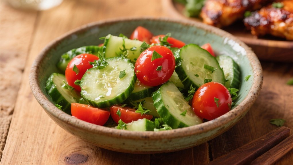 crisp cucumber tomato salad