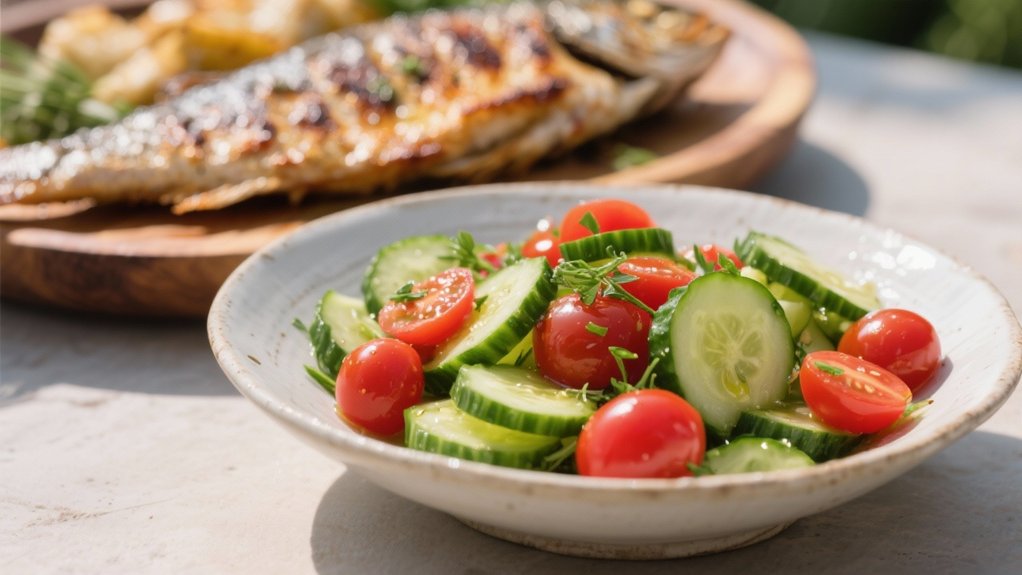 crisp cucumber tomato salad