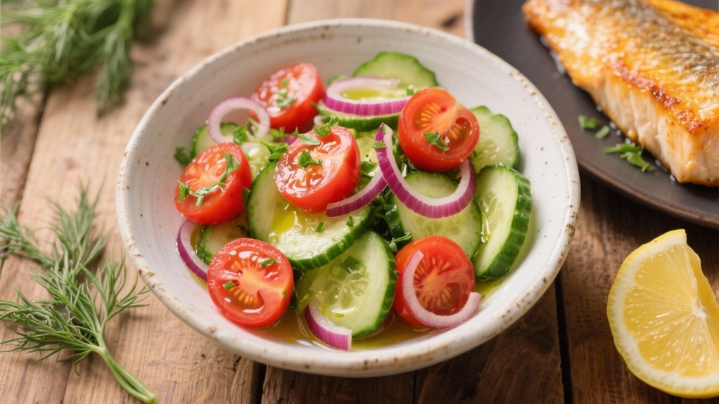 crisp cucumber tomato salad