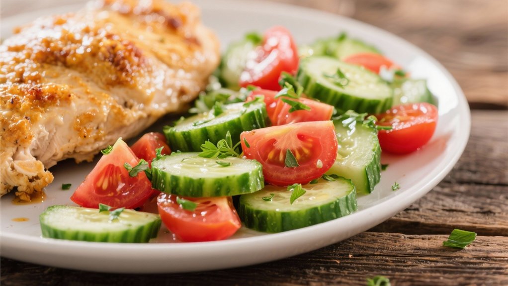 crisp cucumber tomato salad