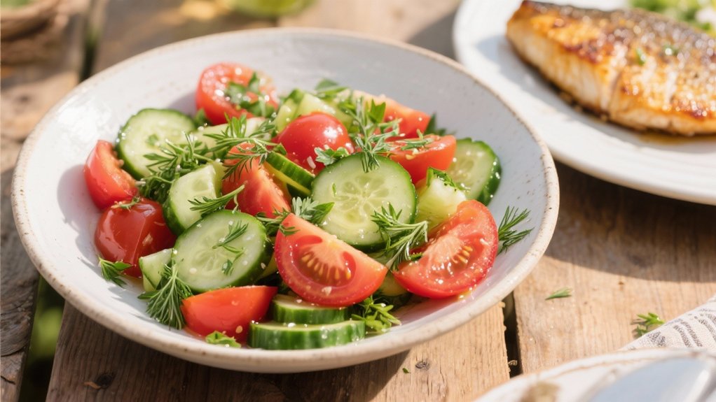 crisp cucumber tomato salad