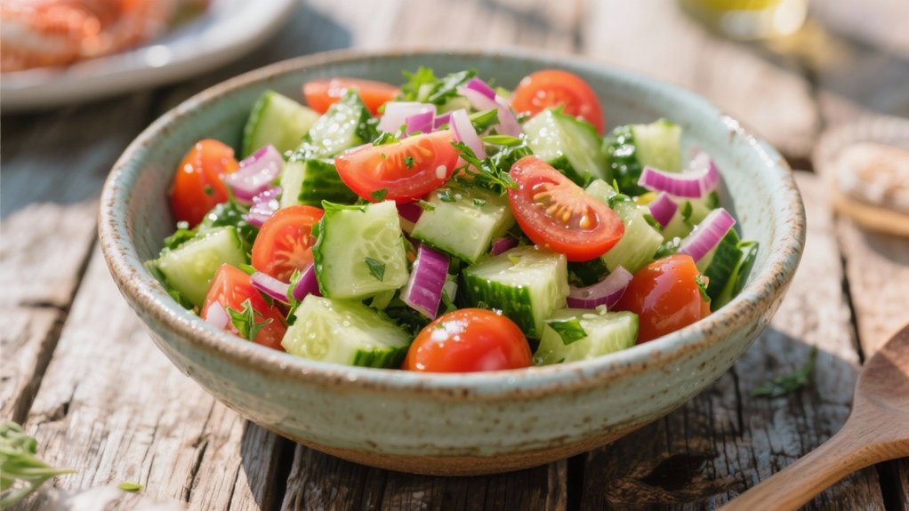 crisp cucumber tomato salad