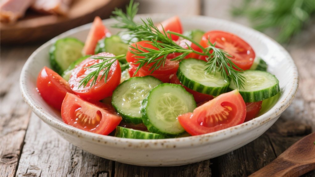 crisp cucumber tomato salad