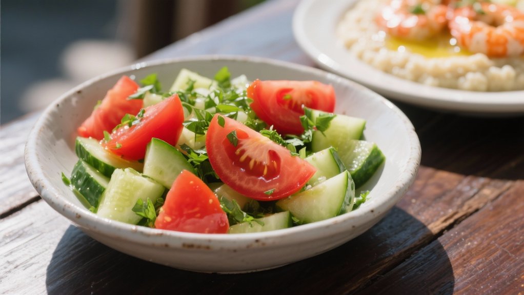 crisp cucumber tomato salad