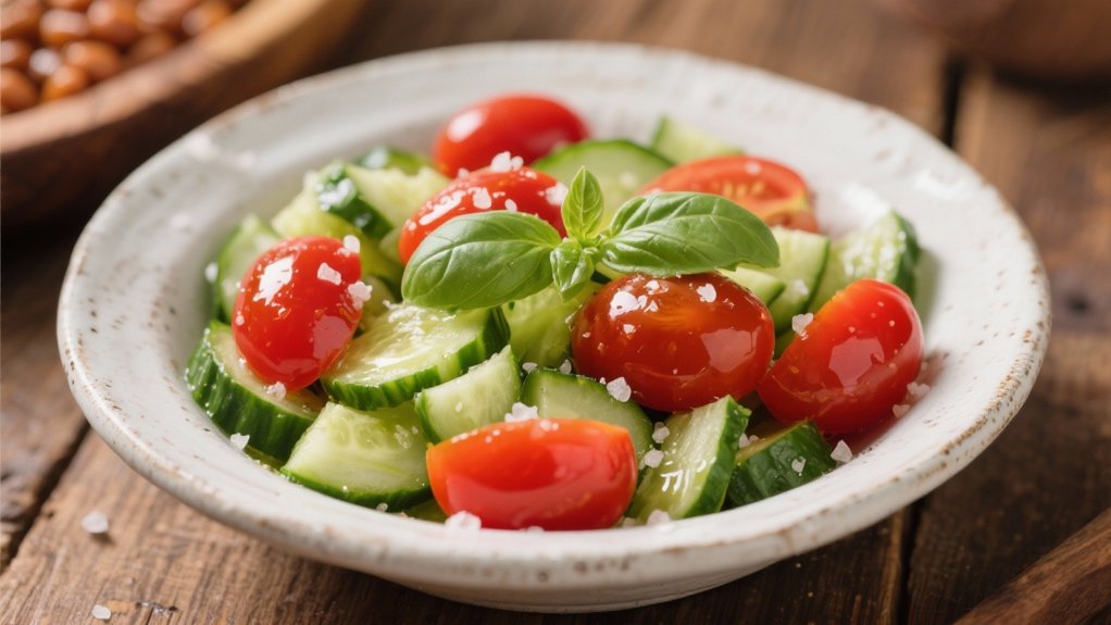 crisp cucumber tomato salad