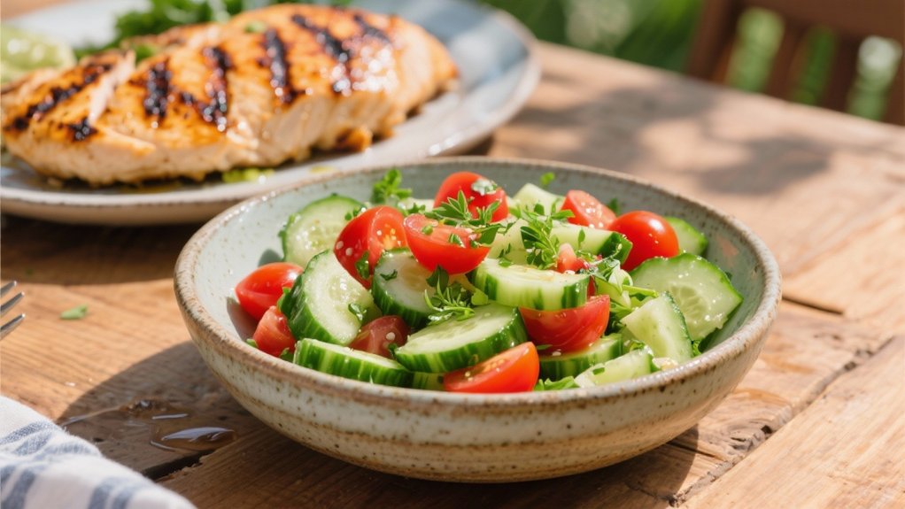 crisp cucumber tomato salad
