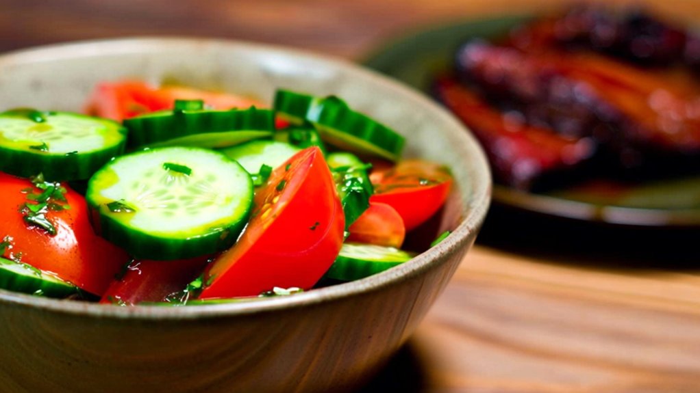 crisp cucumber tomato salad