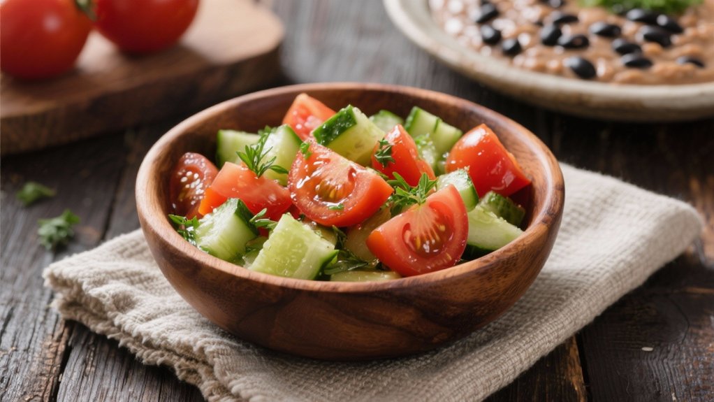 crisp cucumber tomato salad