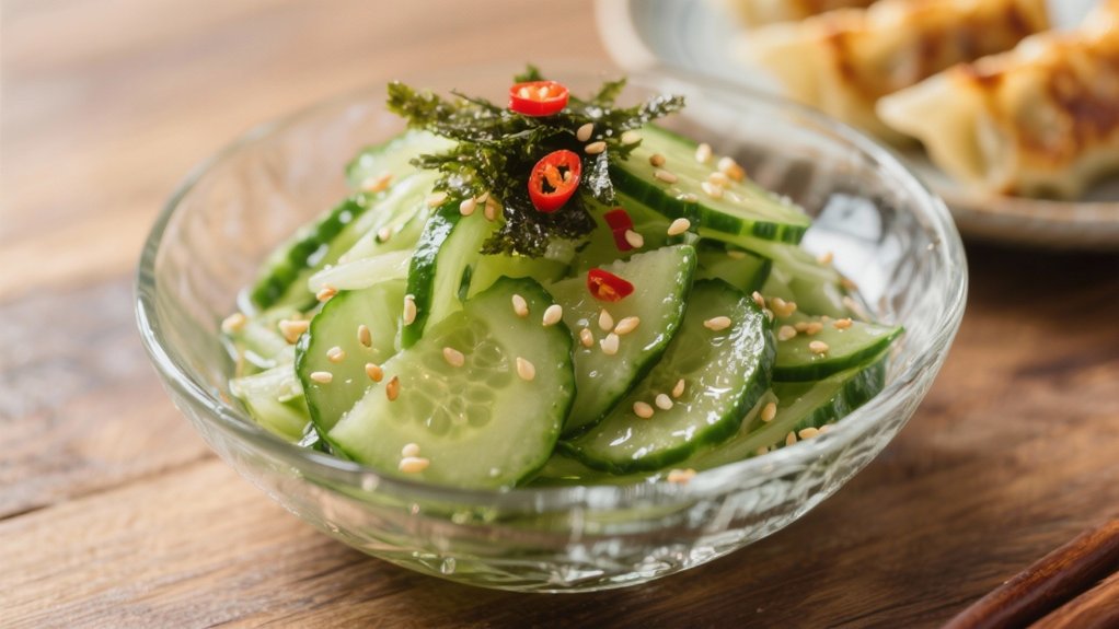 crisp cucumbers in vinegar