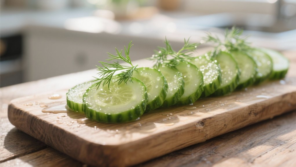 crisp cucumbers with dill