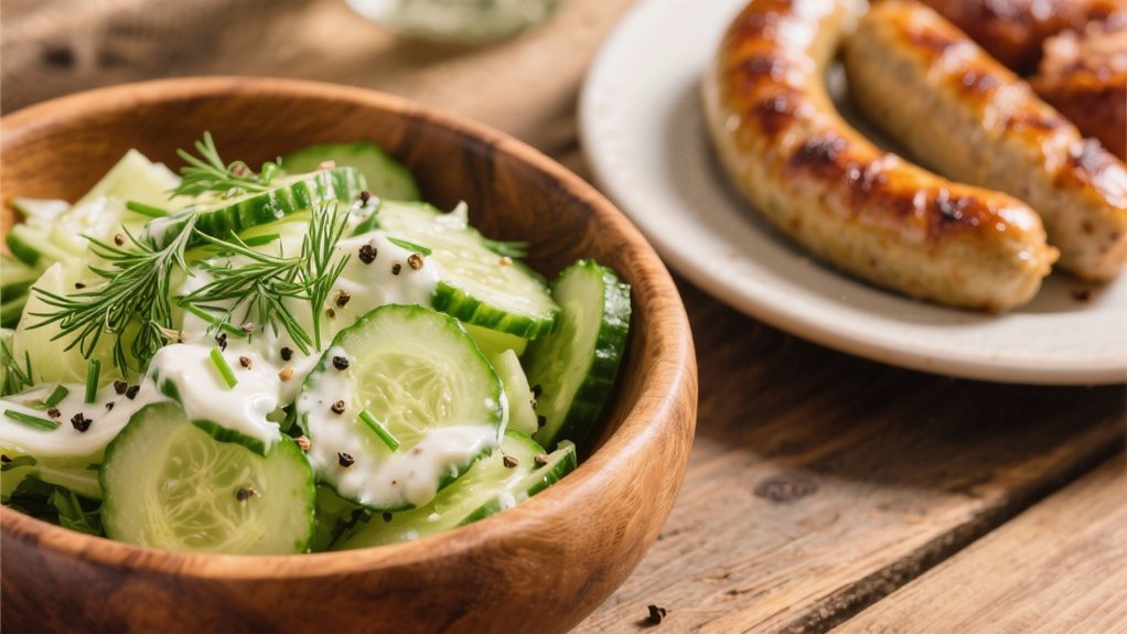 crisp cucumbers with tangy dressing