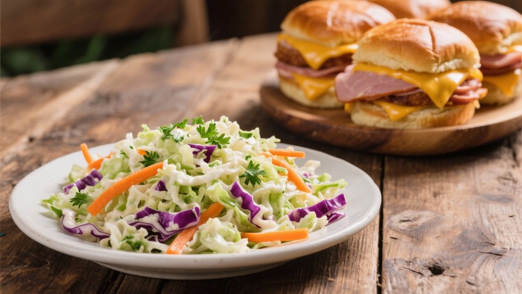 crisp flavorful coleslaw contrasts