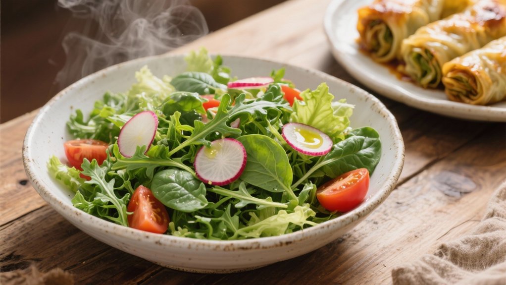 crisp greens balance hearty dishes