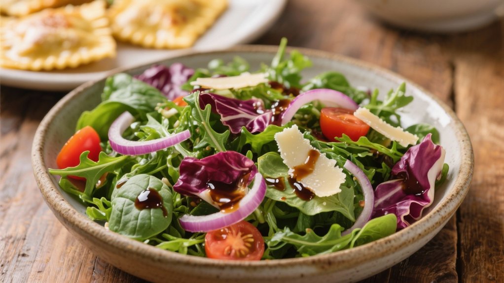 crisp greens with balsamic dressing