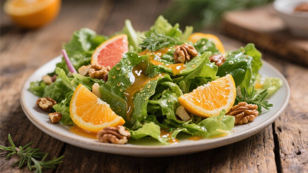 crisp greens with citrus vinaigrette