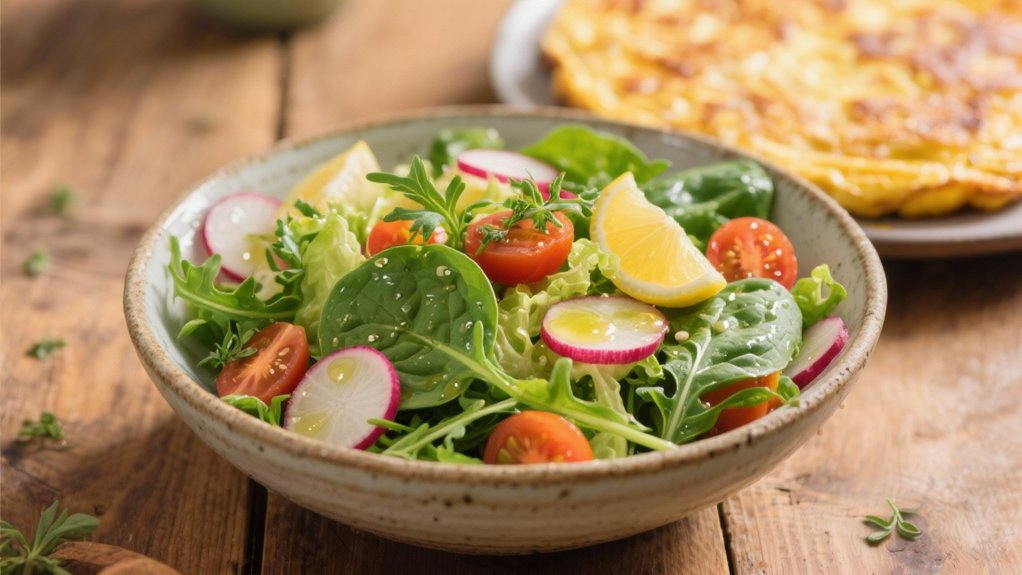 crisp greens with lemon vinaigrette