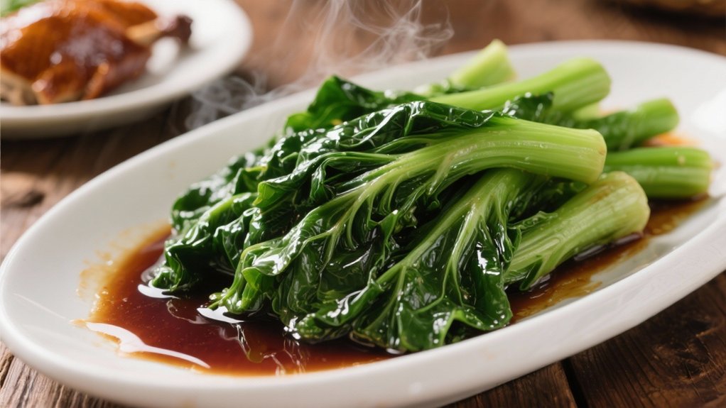 crisp greens with oyster sauce