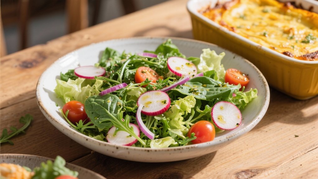 crisp greens with tangy vinaigrette