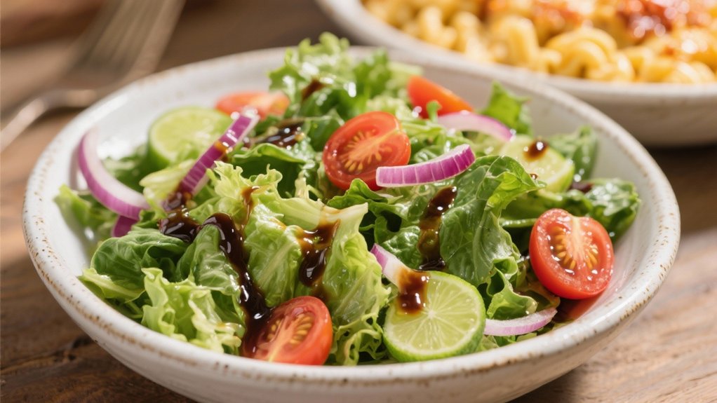 crisp greens with vinaigrette