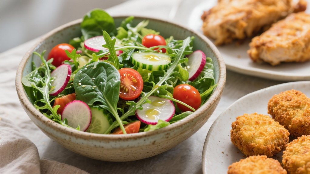 crisp mixed greens salad