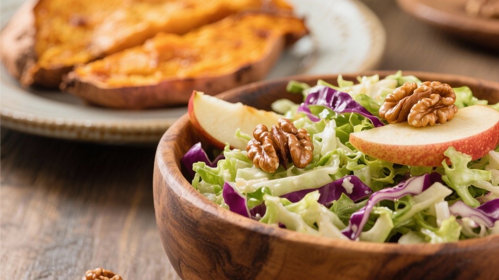 crisp nutritious apple walnut coleslaw
