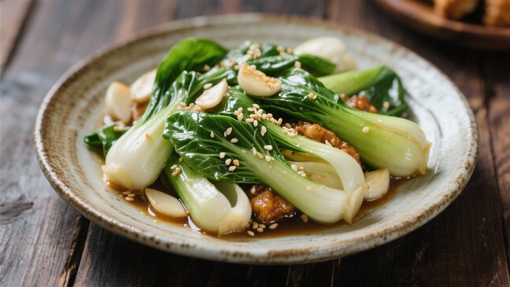 crisp nutritious stir fried bok choy