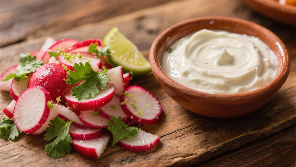 crisp radish salad with crema