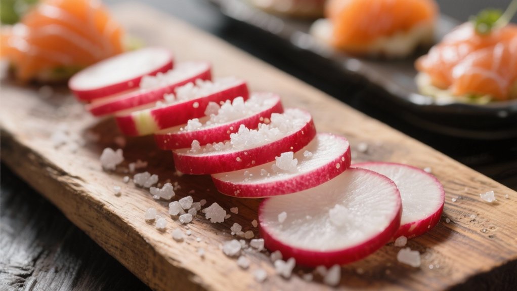crisp radishes enhance salmon