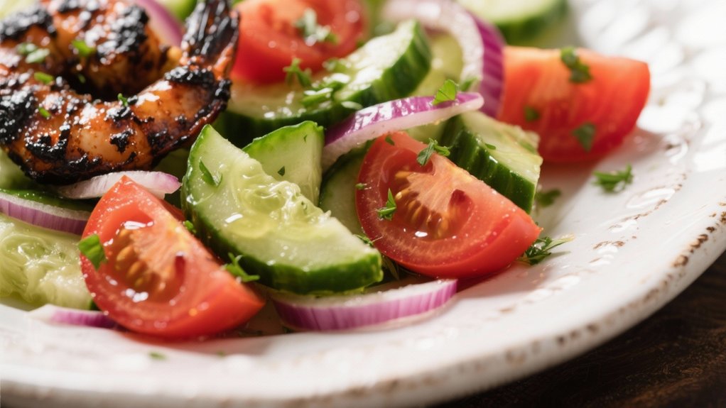 crisp refreshing cucumber tomato salad