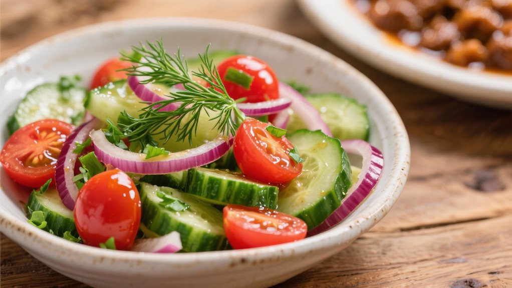 crisp refreshing cucumber tomato salad
