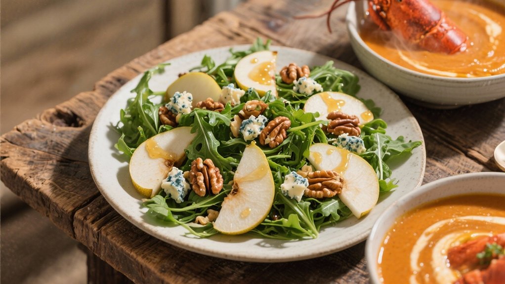 crisp salad complements bisque