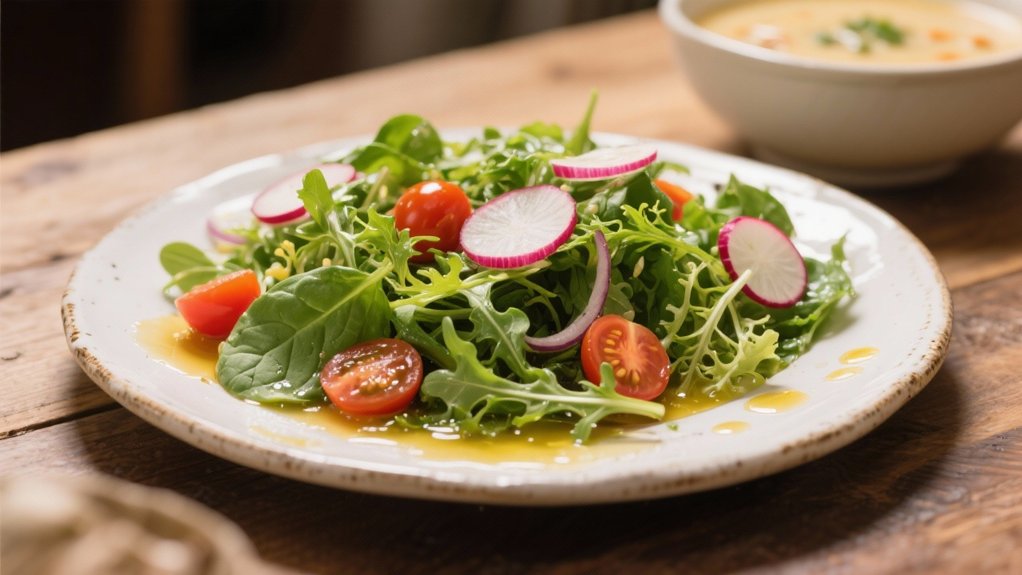 crisp salad complements chowder