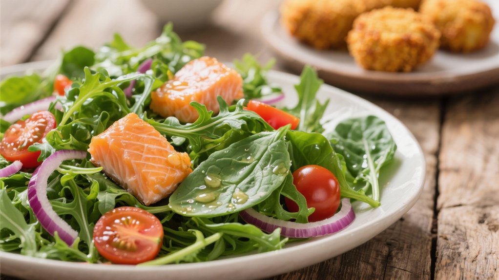 crisp salad complements croquettes