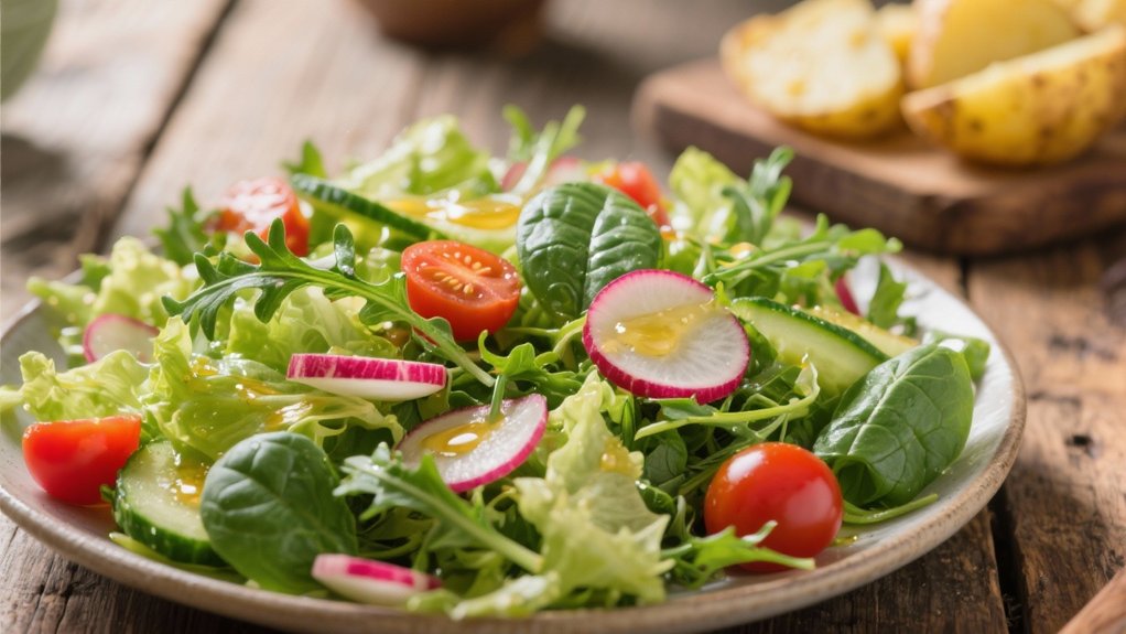 crisp salad complements indulgent dishes